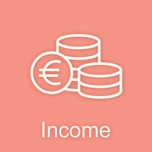 Button to open the data tool in the Income dimension